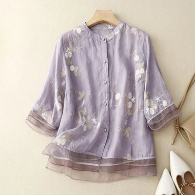 Laurienne™ | Geborduurde Blouse